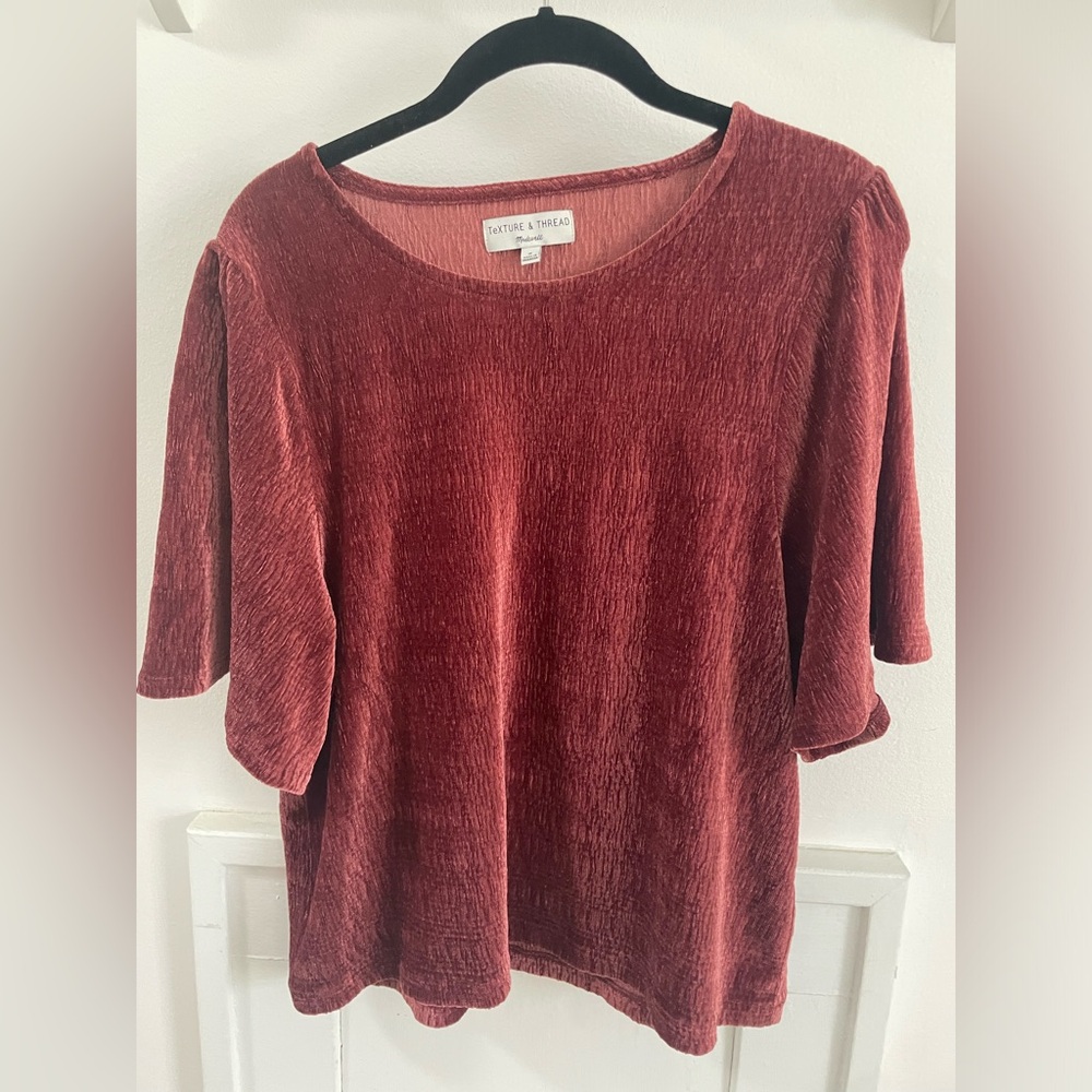 Texture & thread velvet shirt